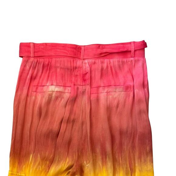 New CHASER Chaser Silky Basics Prism Dye Rainbow Belted Cuffed Cargo Pant Size S - Picture 12 of 13